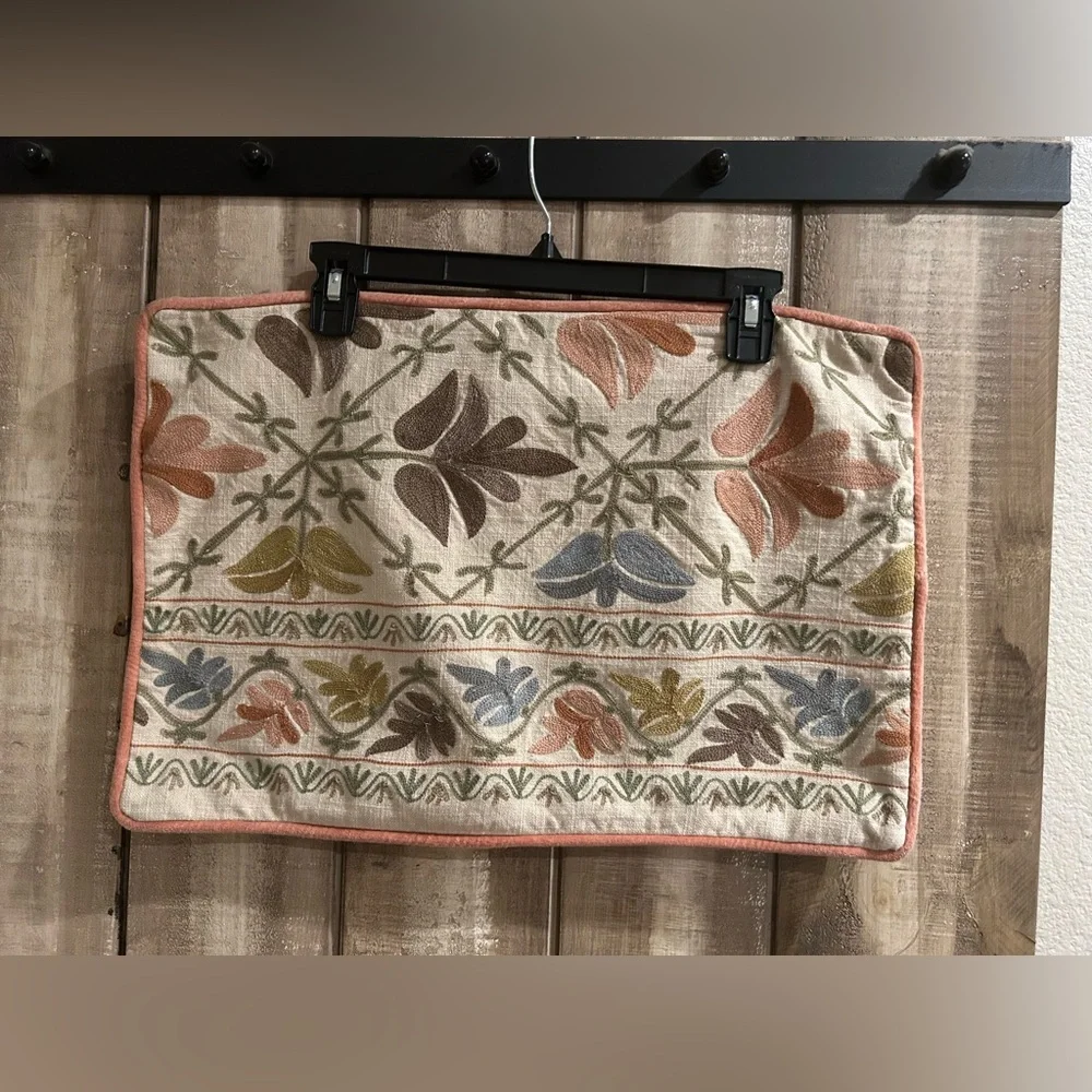 Pottery Barn embroidered lumbar pillow - Picture 5 of 6